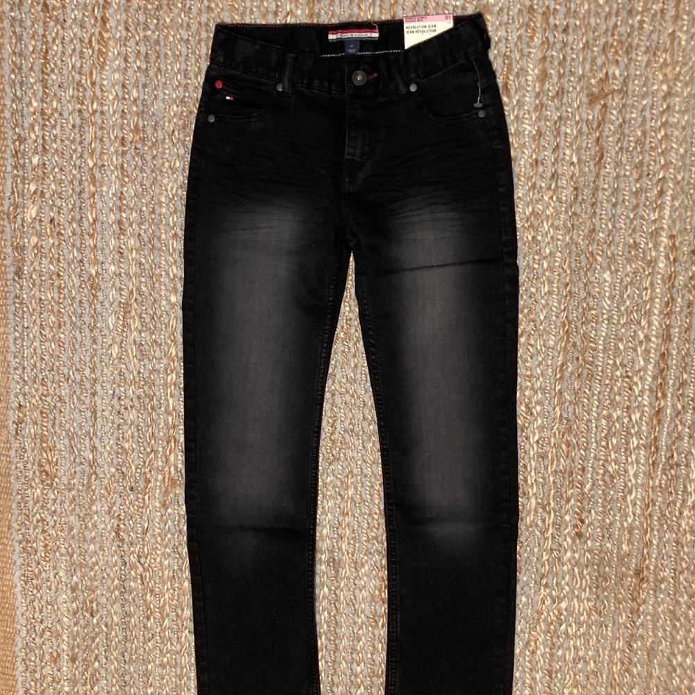 Tommy Hilfiger Boy's Black denim jeans size 10 NWT